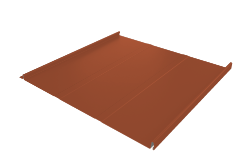 Фальц двойной стоячий Line Grand Line 0,5 Satin с пленкой на замках RAL 8004 терракота