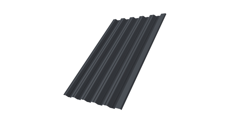 Профнастил НС35R Grand Line 0,5 Drap RAL 7024 мокрый асфальт