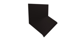 Планка примыкание верхнее к стене фальц Grand Line 150х130х20 0,45 Drap RAL 9005 черный (3м)