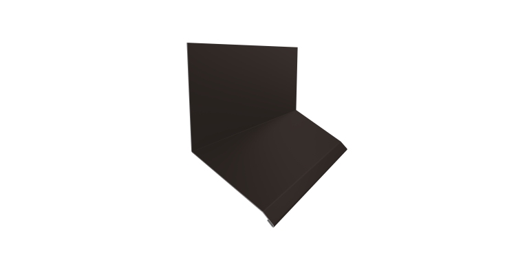 Планка примыкание верхнее к стене фальц 150х130х20 0,5 Satin Matt RR 32 темно-коричневый (3м)