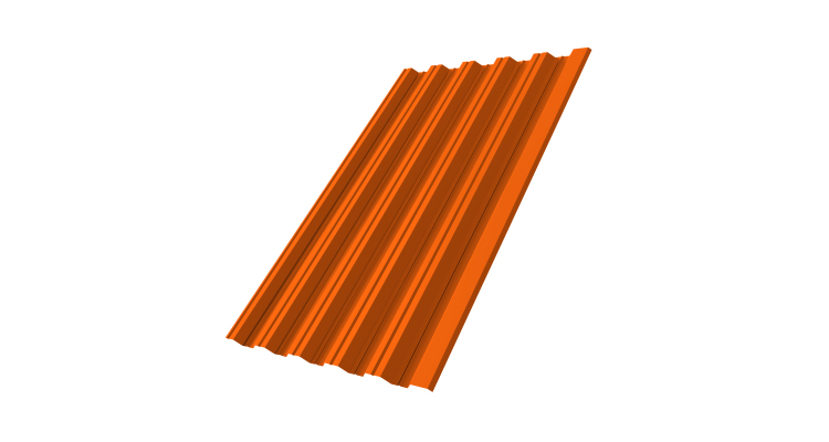 Профнастил НС35 R 0.45 PE RAL 2004 оранжевый